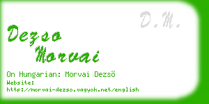 dezso morvai business card